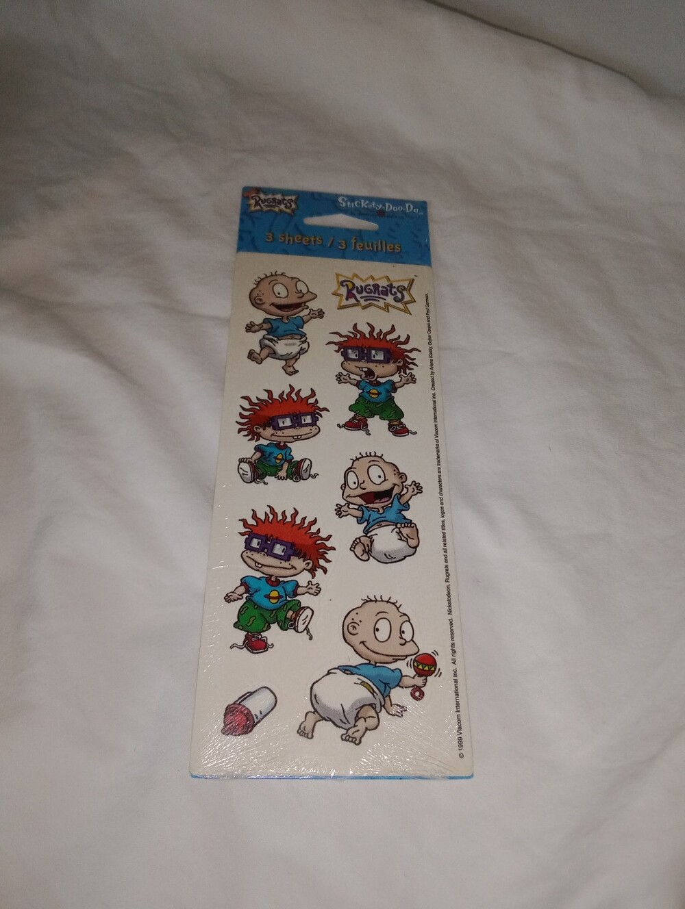 Vintage New Rugrats Cartoon Stickers 1999 Viacom 3 Sheets Kid Child Toy